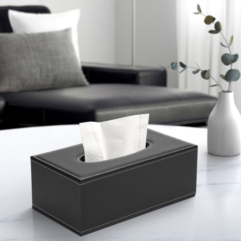 deflecto boîte distributrice, cuir synthétique, noir, 250 × 138 × 95 mm